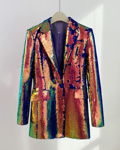 Womens Sequined Blazer Jacket  Blazer Dresses Women 2022  Womens Glitter Clothing  Blazers  