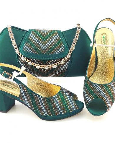 Italian Design Decoration Concise Shoes And Bag For Party Nigerian Fashion Women Shoes And Bag Setwomens Pumps