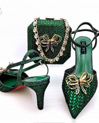 Qsgfc 2023 New Ins High Heeled Shoes And Selected Big Rhinestone  Shoes Bag Beautiful Girly Style Shoe And Mini Bag
