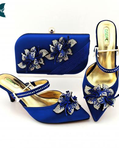 Royal Blue Shoes Bag Wedding  Royal Blue Italian Shoe Bag  Shoe Bag Lady Italian Set  Pumps  