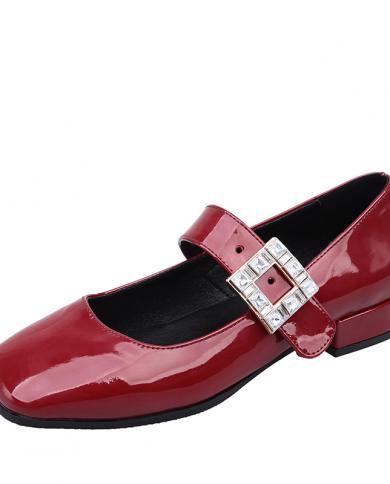 2022 Spring Summer New Chunky Crystal Sandals Lolita Mary Janes Women Shoes Luxury Retro Fashion Dress  Pumps Female Sho
