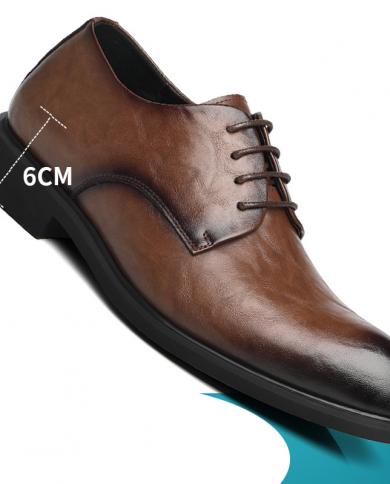 Man Heel Shoe Height Increasing Men Wed Shoes Elevator Mens Leather Oxford