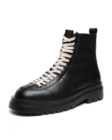 Designer Mens Boots Shoes  Leather Locomotive Shoes  Chunky Man Boot Leather  Mens Boots  