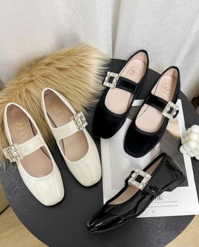 Shoes Women Heels 2022 New British Style Shallow Mouth Small Leather Shoes Flat Buckle Mary Jane Shoes Zapatos De Mujer 