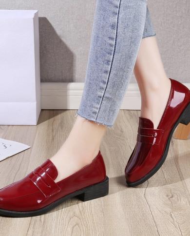 Patent Leather Shoes Woman  Womens Loafers Shoes Heels  Womens Leather Loafers  Pumps  