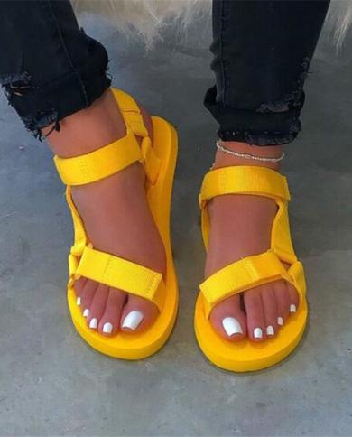 2022 New Women Summer Soft Slip Sandals Woman Buckle Strap Foam Sole Durable Sandals Ladies Outdoor Casual Beach Shoes