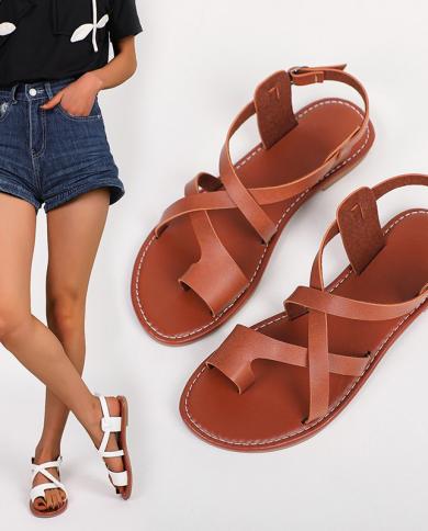 Womens Sandals Style Pure Handmade Folk Style Retro Simple Shoes,sen Female Shoes,retro Low Heeled Leisure Sandals