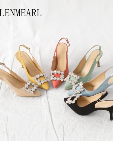 Women Sandals Ladies Rhinestone High Heels Female Luxury Pumps Pointed Toe Nonslip Brand Dress Party Wedding Shoes Large