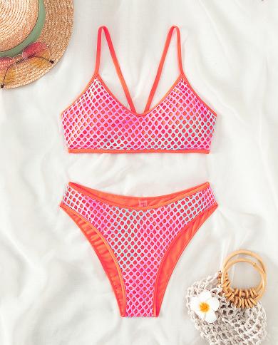 Gradient Tie Dyed Womens Swimsuit 2023 High Waist 2 Piece Bikini  Vneck Suspender Bathing Suit Summer Beachwear Gmkl232