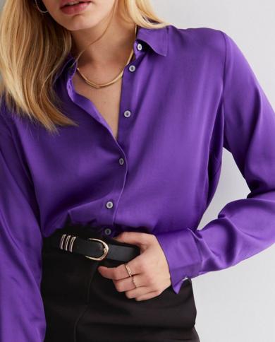 Spring Blouses Office Fashion Long Sleeve Shirt Woman Blusas Loose Tops Buttons Solid Clothes Shirts Blouse Tops Elegant