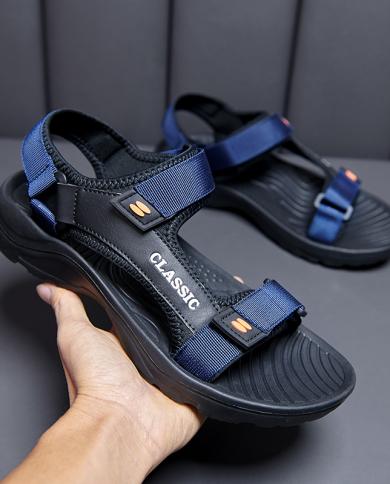 Men Sandals Summer Leisure Beach Holiday Sandals Men Shoes 2023 New Outdoor Male Retro Comfortable Casual Sandals Men Sn