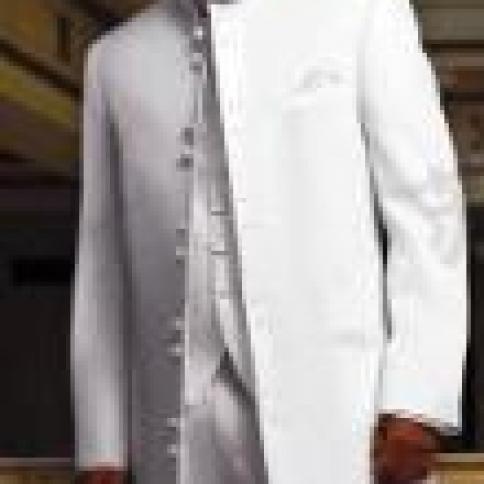 2023 Men Suit Long Coat White Groom Tuxedos Groomsman Blazer Business Prom  (jacket+pants+vest) Terno Masculino