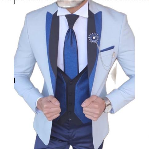 Mens Wedding Suits 2022 Italian Design Custom Made Black Smoking Tuxedo Jacket 3 Piece Groom Terno Suits For Men
