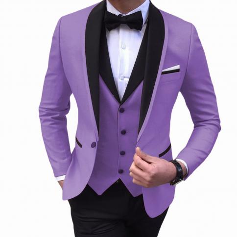 Mens Suits 3 Piece Black Shawl Lapel Casual Groom Tuxedos For Wedding Suits Men 2022 (blazer+vest+pants)