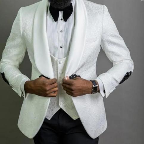 Black White Wedding Suits Groom  Mens White Jacket Groom Suits  Men's Suits White  
