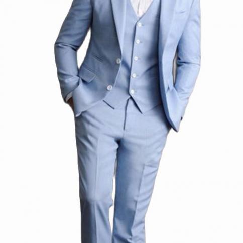 2022 Slim Fit Skinny Two Bottom Beach Suits For Men Wedding Prom Business Suits 3 Pieces(jacket+pant+vest)trajes De Homb
