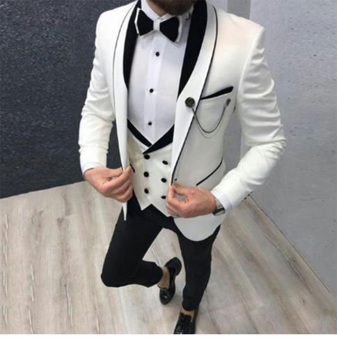 Men Suit Groom Wear Business Casual Party Suit For Men Slim Fit Shawl Lapel 3 Piece （blazer + Vest+ Pants）costume Ho