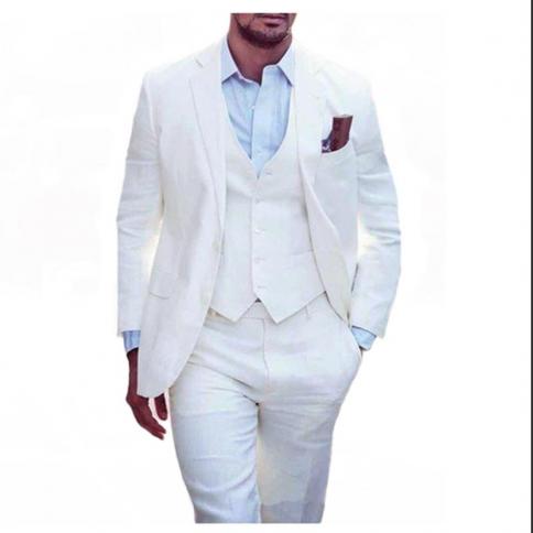 Summer White  Blazer Masculino  Men Suits 2023 Wedding Slim Fit Groom Tuxedo Handsome Best  Blazer 3 Pieces Jacket+pants