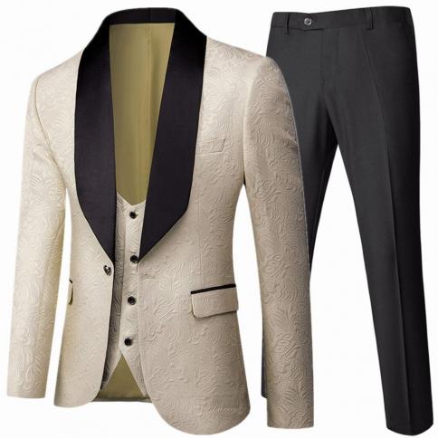 Banquet Feather Embossing Process Designer Blazer Jacket Pants Vest / Men's 2022 New Suit Coat Waistcoat Trouser 3 Piece