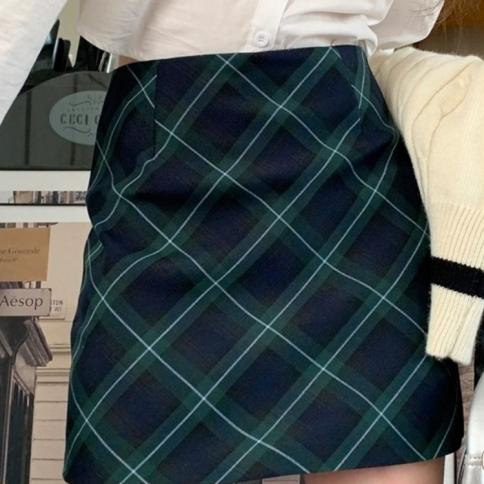 חצאיות נשים משובצות סגנון נוח יצירתיות כושר דק קיץ תלמידות בית ספר מקסים רטרו אלגנטי פשוט כל להתאים חדש