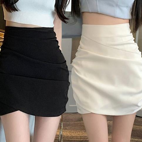 Skirts Women Solid Folds Comfortable Hotsweet Simple All Match Streetwear Ladies  Style Summer Personality Trendy Classi