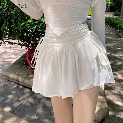 Skirts Women Shirring Solid Elegant Creativity Leisure Streetwear  Style Ladies All Match Simple Comfortable Classics In