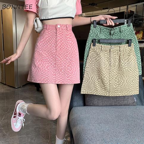 Vintage Skirts Women Paisley  Style Summer Bf Aline High Waist Fashion Allmatch Casual New Arrival Students Popular Chic