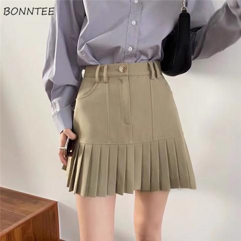 Mini Pleated Skirts Women Vintage Hotsweet New Summer Casual Streetwear Empire Prevalent  Style All Match Gentle Charm I