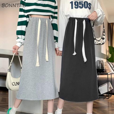 Skirts Women Daily Solid Comfortable All Match Breathable Simple Leisure  Style Elegant Office Lady Spring Popular Sweet