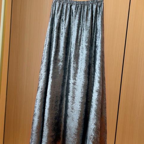 Feminino brilhante metálico líquido festa saia longa moda elástica cintura alta balanço a linha saias faldas 2023 verão k290