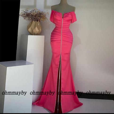 Fashion Off The Shoulder V Neck 2022 Evening Dresses For Guest Custom Made Women Dress New Prom Gowns Jersey Vestidos De
