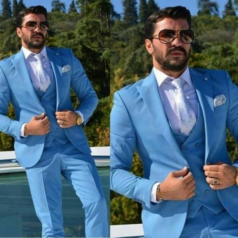 Blue Boyfriend Suit 3 Pieces  Groom Suit 3 Piece Navy Blue  Blue Wedding Suit Groom  Suits  