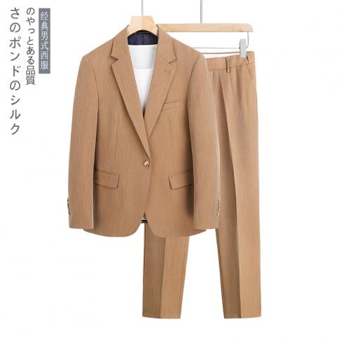 2023 New Herringbone Pattern Suit,men's Two Piece Suit, Suit Jacket And Trousers,suitable For Weddings,party And Busines