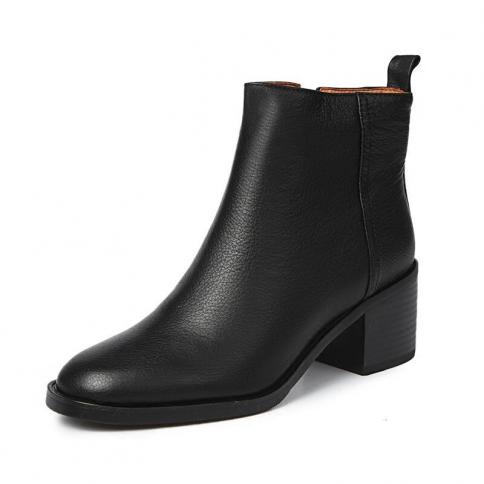 Genuine Leather Chelsea Boots Women  Women's Genuine Leather Boots  British Style  