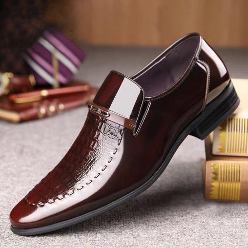 New Men Formal Shoes Brown Business Slipon Round Toe Loafers Spring Autumn Man Shoes Size 3848 Free Shipping  Men's Dres