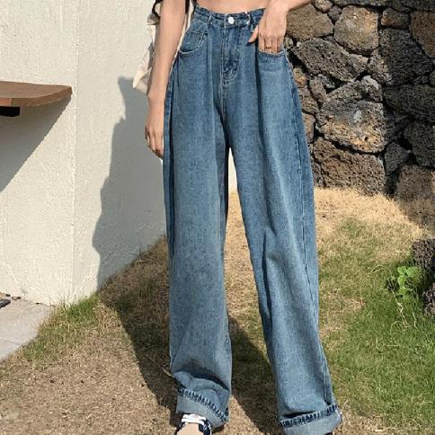 zoki s6xl נשים ג'ינס מותן גבוה רופף מידה גדולה סתיו מכנסי ג'ינס לנשים אופנה חדשה כיס בגדי רחוב בגדי נשים