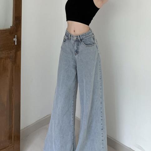 zoki היפ הופ streetwear flare ג'ינס נשים אוברסייז רחב מכנסי ג'ינס עם מותן גבוה אופנת harajuku y2k מכנסיים גדולים מתרחבים