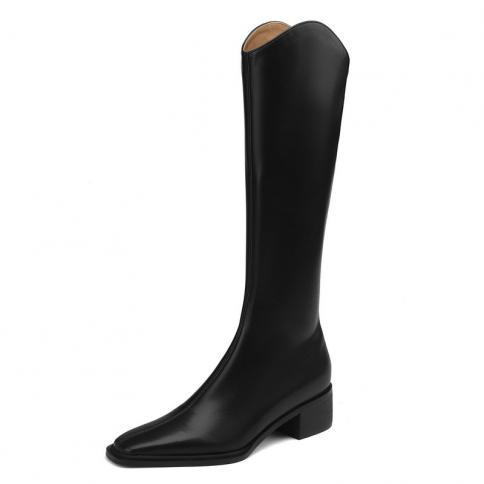 Leather Knee High Boots  Leather Med Heels  Women's 41 Boot  Leather Shoes  Women Knee  