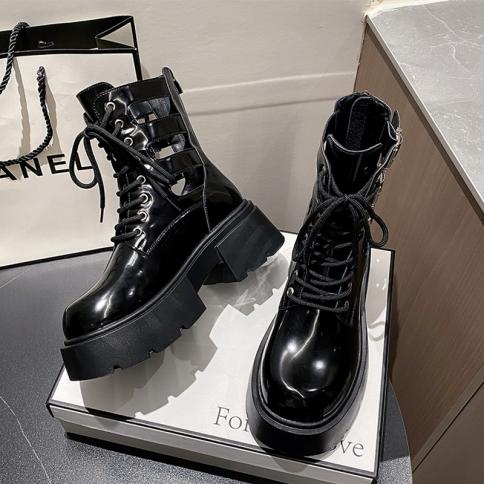 Bottes Chelsea à talons mi-hauts pour femmes, chaussures de cheville à la mode, nouvelle tendance d'hiver 2023, bottes de moto é