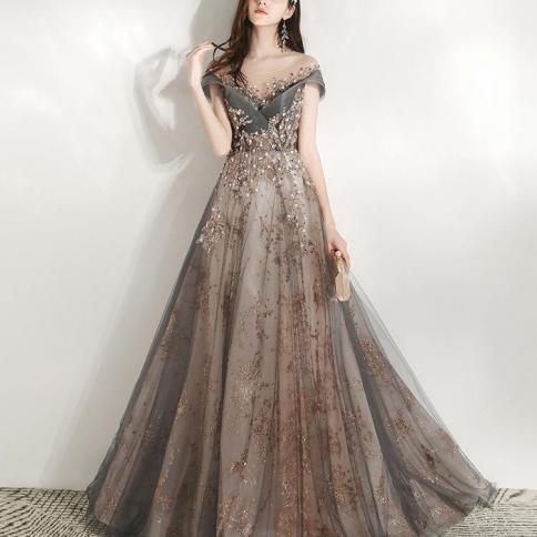 robe de soiree 2023 שמלת מסיבה שמלת ערב רשמית בקו שמלת ערב תחרה וינטג' בתוספת התאמה אישית