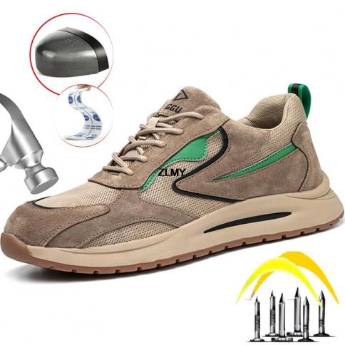 נעלי ספורט בוהן פלדה נושמות נעלי בטיחות לגברים נעלי עבודה חסינות לנקב נעלי עבודה תעשייתיות גבר מגפי בטיחות הגנה חדשה