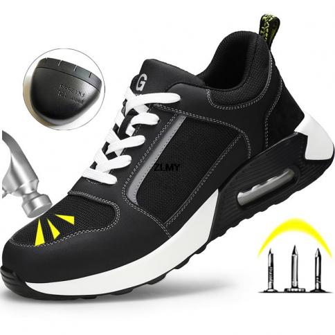 נעלי בטיחות כרית אוויר לגברים נעלי ספורט בוהן פלדה לעבודה מגפי גבר נעלי בטיחות נושמות נעלי עבודה בטיחות Guyisa זכר מגן bo