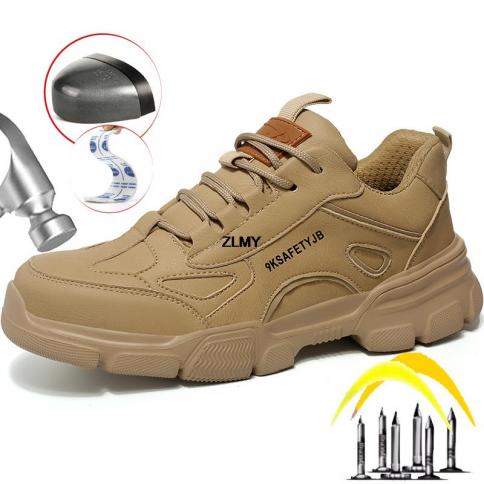 נעלי בטיחות לעבודות בנייה לגברים נעלי בטיחות בוהן פלדה חסינות פנצ'ר נעלי עבודה קלות משקל man plus size 48 securit