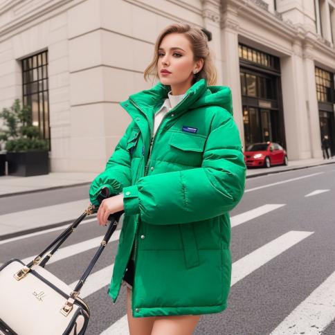 2023 Winter Down Cotton Jacket Women Zipper Loose Parkas Coat Female Fashion Solid Thickened Hooded Warm Puffer Jackets 