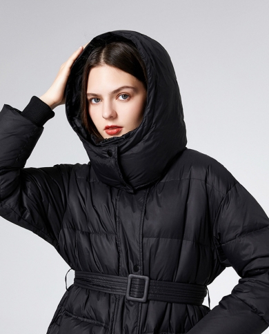 Doudoune épaisse et allongée pour femme, manteau à capuche, ample, résistant au froid, tendance, nouvelle collection hiver