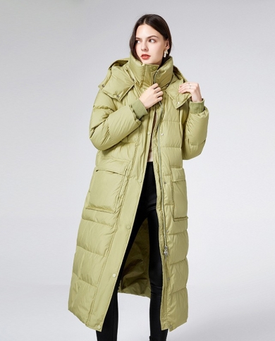 Station doudoune verte femme nouvelle taille à lacets duvet de canard blanc épaissie veste à capuche livraison directe