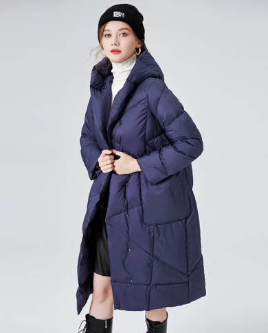 Doudoune légère mi-longue automne et hiver, nouveau Design élégant à capuche, Slim, duvet de canard blanc, veste chaude