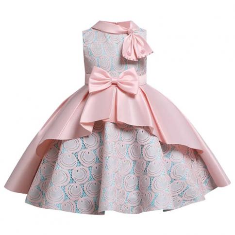 2022 Lace Formal Evening Wedding Gown Tutu Princess Dress Kids Party For Girl Clothes Flower Girls Children Embroidered 
