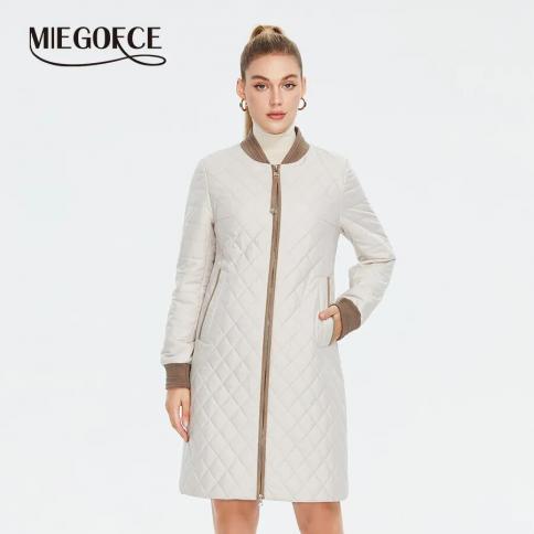 Miegofce 2023 Spring Autumn New High Quality Mid Length Women's Coat Long Sleeve Women Parka Sport Leisure Quilted Jacke