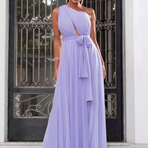 Bowith One Shoulder Evening Party Dresses Elegant Bridesmaid Dresses For Wedding A Line Formal Occasion Dresses With Bel